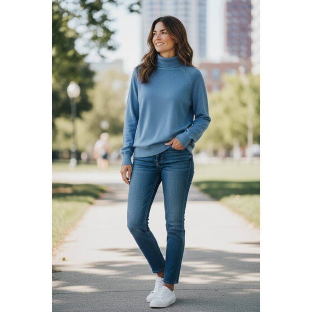 NWT Cashmere Turtleneck Sweater  Large Turquiose